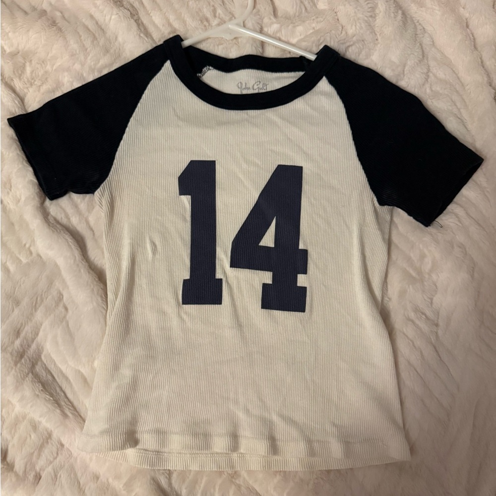 Brandy Melville Black and White Number Tee